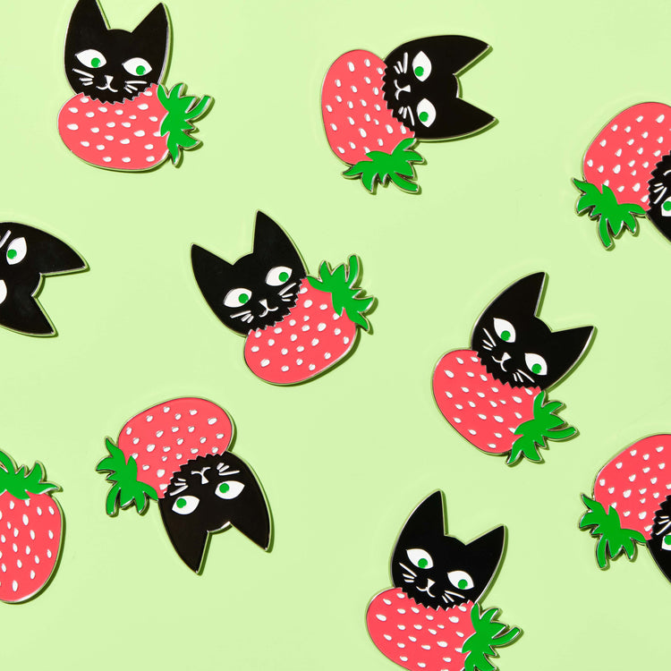 Strawberry Cat Magnet