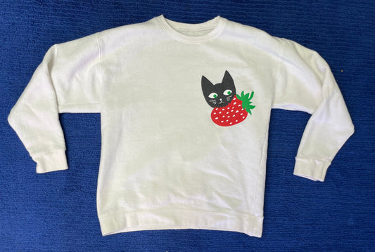 Baby Cats Thrifted-Strawberry Eater Youth Medium (#6K)
