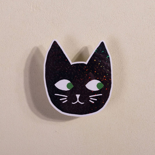 Glitter Cat Head Sticker