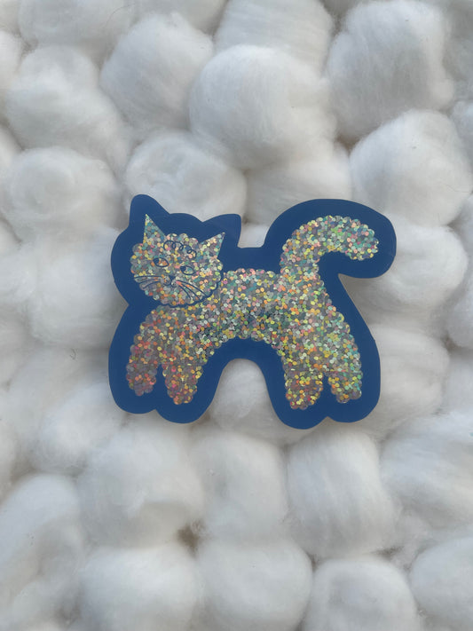 Cloud Cat Glitter Sticker