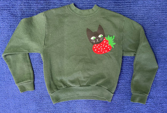 Baby Cats Thrifted-Strawberry Eater Youth Medium (#7K)