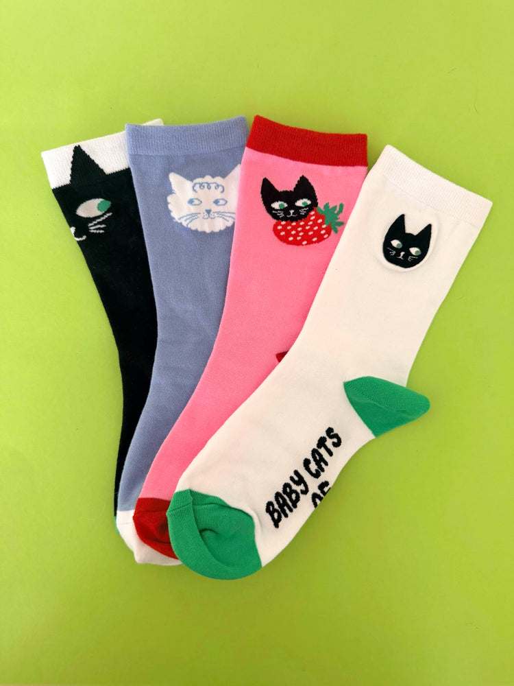 ADULT Strawberry Cats Socks