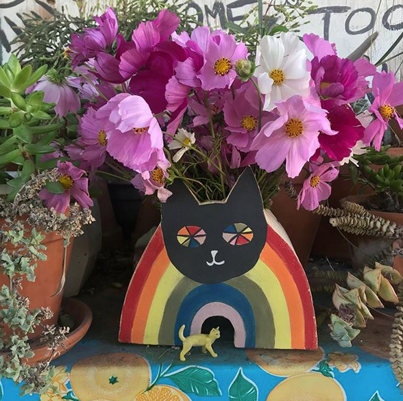 Rainbow Ceramic Planter